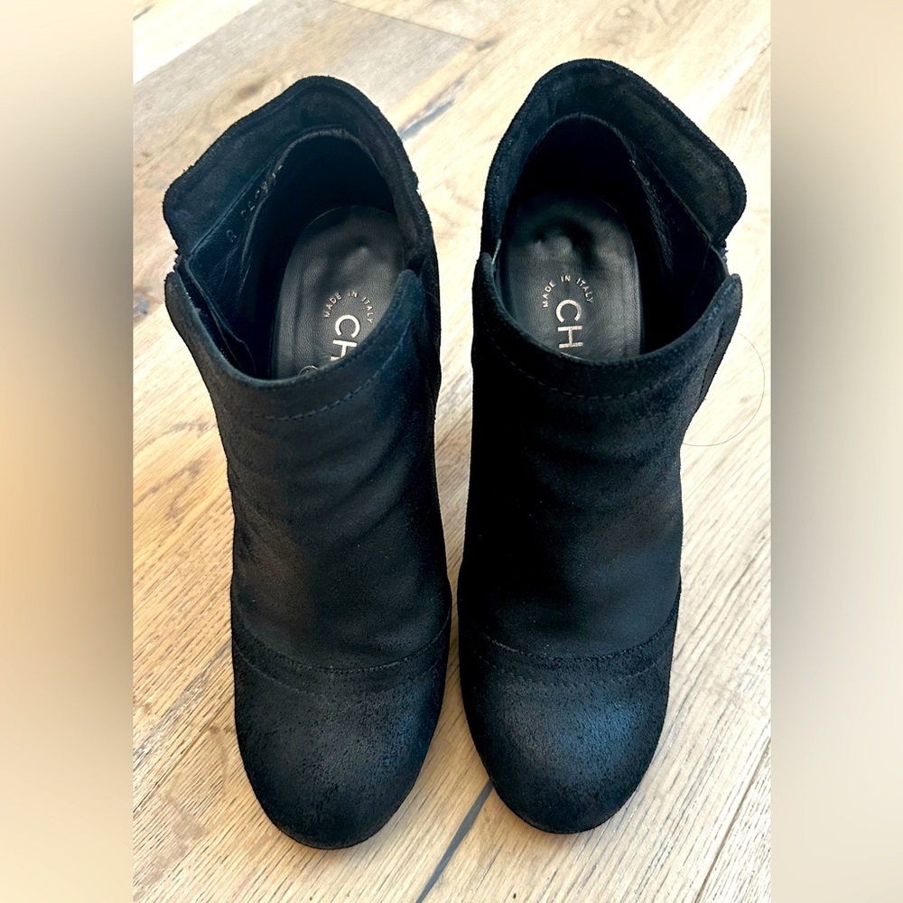 Chanel suede ankle boots